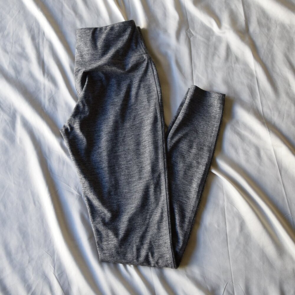 ZELOS Full Length Yoga Athleisure Pants with Hidden Pocket In Grey Size XS